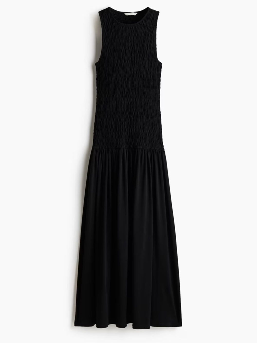 H&M BLACK Sleeveless Smocked Maxi Dress New Without Tags Medium